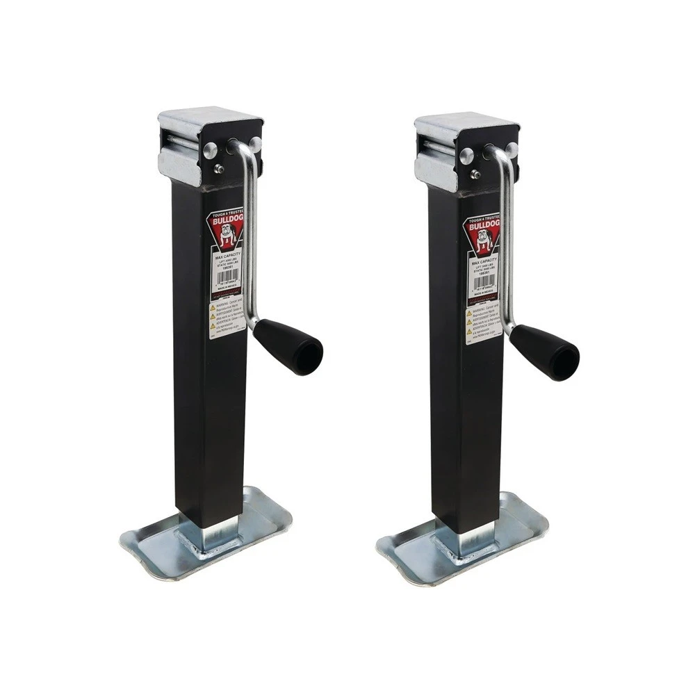 Bulldog 2-Pack 5K Square Trailer Jacks with 10 Inch Lift and Footplate