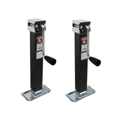 Bulldog 2x 5K Square Trailer Jack w/ 10" Lift Sidewind Handle and Footplate