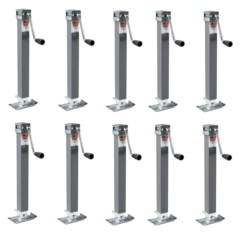 Bulldog 5K Square Trailer Jack with Sidewind Handle and Footplate – 10 Pack