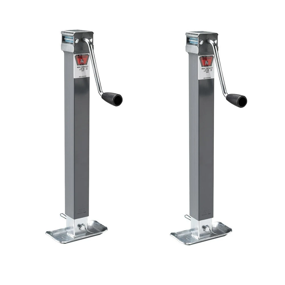 Bulldog 5K Square Trailer Jack Set – Sidewind Handle, Weld-On, Footplate