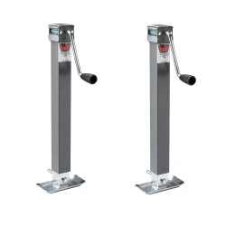 Bulldog 2x 5K Square Trailer Jack w/ 15" Lift Sidewind Handle and Footplate