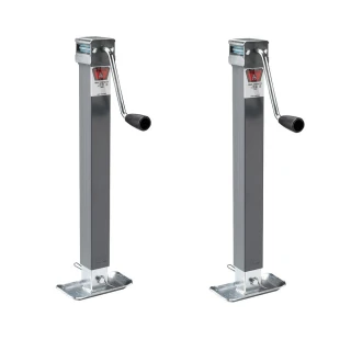 Bulldog 5K Square Trailer Jack Set – Sidewind Handle, Weld-On, Footplate