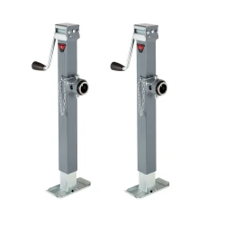 Bulldog 2x 5K Square Trailer Jack w/ Round Tubular Swivel Mount Sidewind and 15" Lift