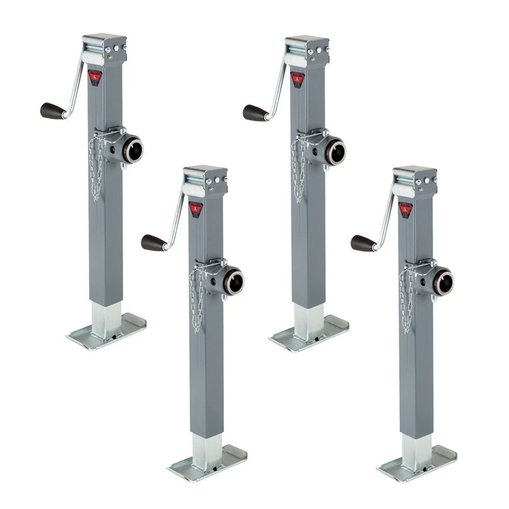 Bulldog 4-Pack 5K Square Swivel Trailer Jacks with Pipe Mount and 15" Lift