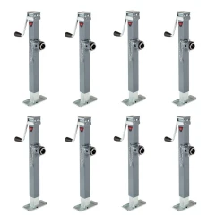 Bulldog 8x 5K Square Trailer Jack w/ Round Tubular Swivel Mount Sidewind and 15" Lift
