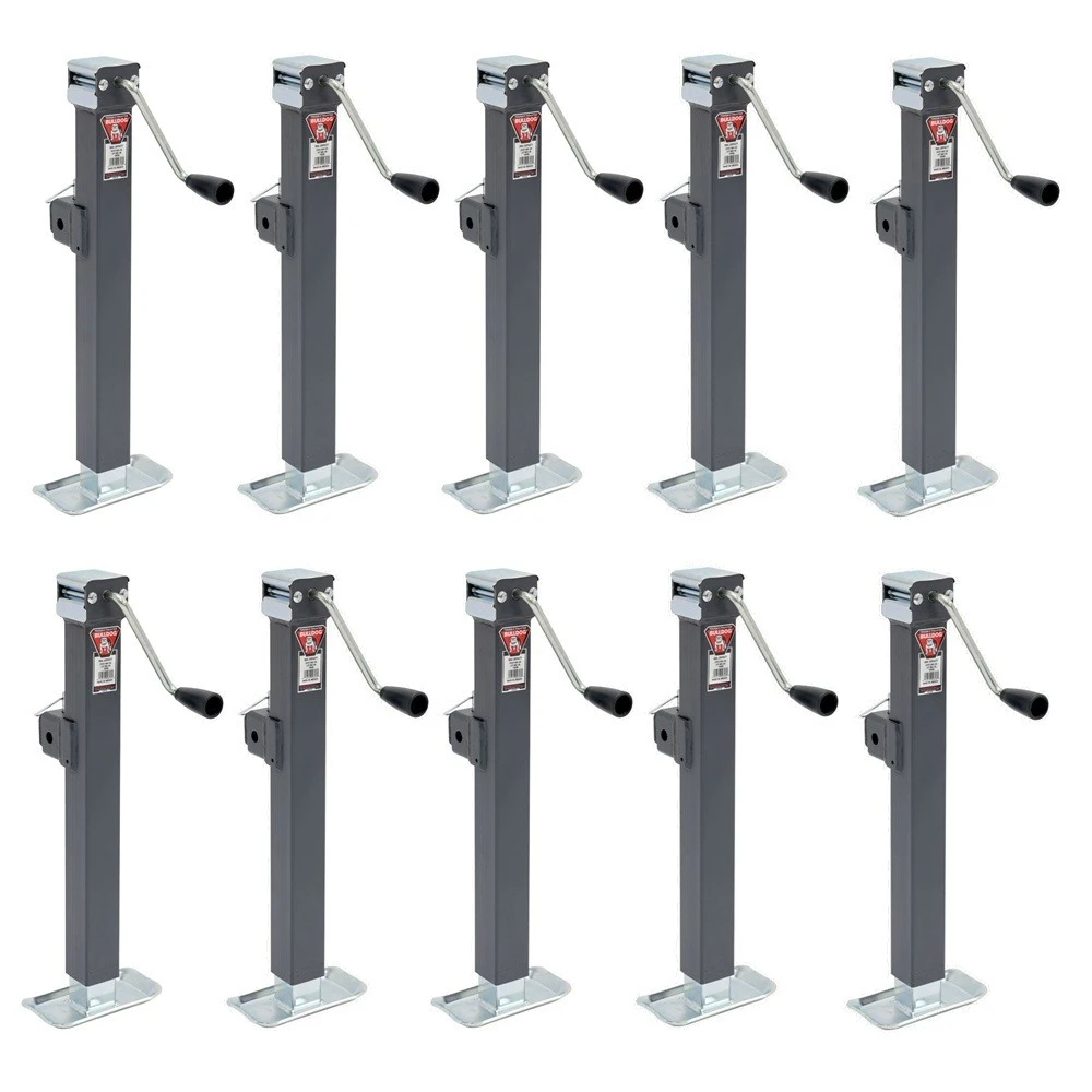 Bulldog 5K Square Trailer Jack with Swivel Mount – 10-Pack, 15" Lift, Sidewind