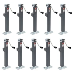 Bulldog 10x 5K Square Trailer Jack w/ Square Tubular Swivel Mount Sidewind and 15" Lift