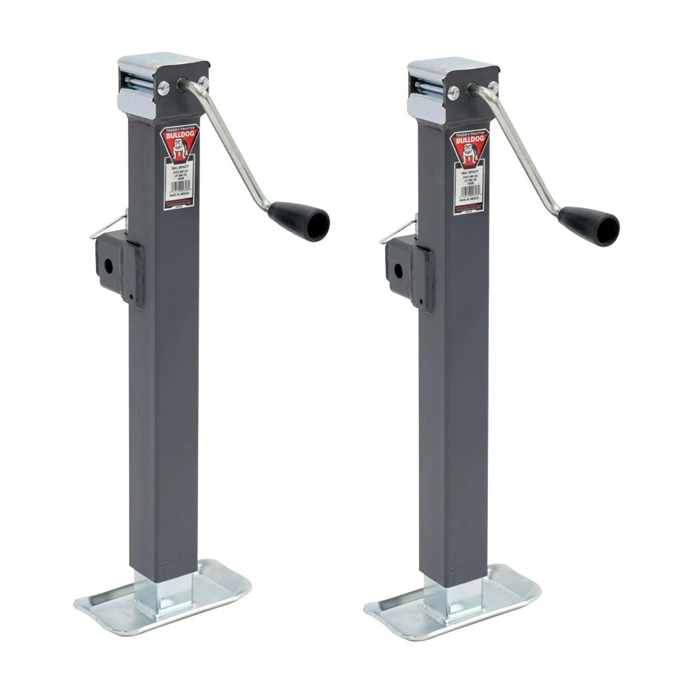 Bulldog 5K Square Swivel Trailer Jacks – Sidewind Handle with 15" Lift