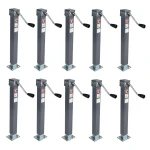 Bulldog 5K Square Trailer Jack Bundle – 15" Lift, Sidewind Handle, Fixed Foot