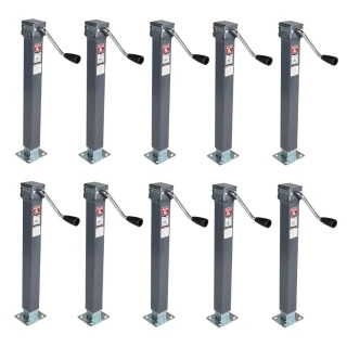 Bulldog 5K Square Trailer Jack Bundle – 15" Lift, Sidewind Handle, Fixed Foot