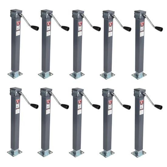 Bulldog 5K Square Trailer Jack Bundle – 15" Lift, Sidewind Handle, Fixed Foot