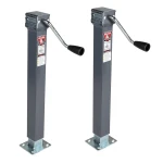 Bulldog 5K Square Weld-On Trailer Jack Set with 15 Inch Lift and Sidewind Handle