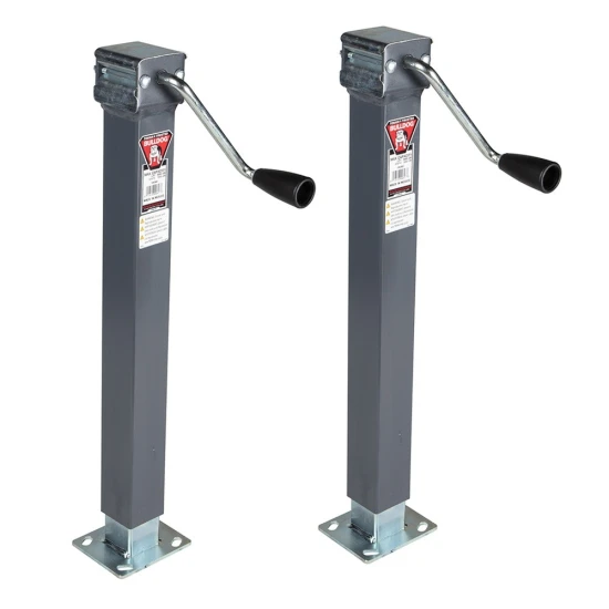 Bulldog 5K Square Weld-On Trailer Jack Set with 15 Inch Lift and Sidewind Handle