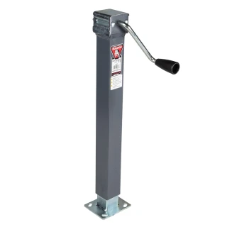 Bulldog 5K Square Trailer Jack Bundle – 15" Lift, Sidewind Handle, Fixed Foot