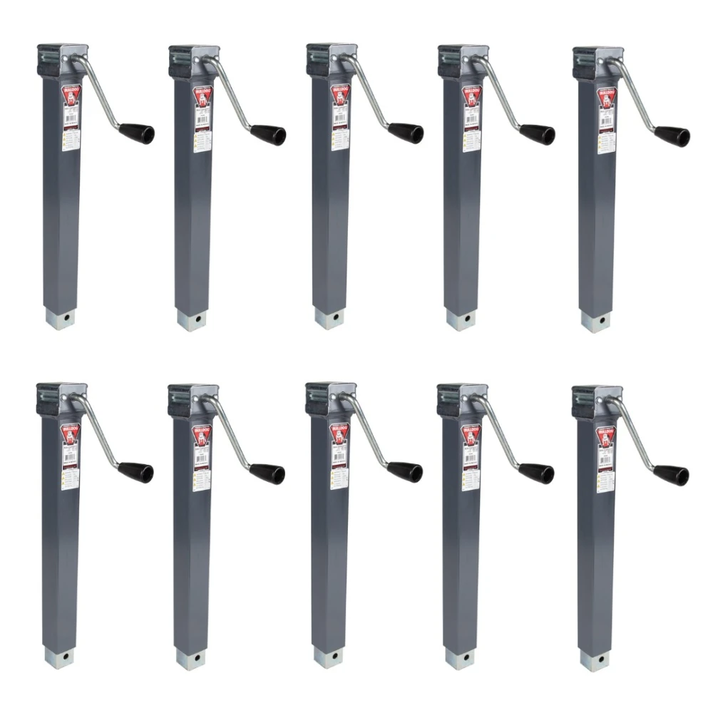 Bulldog 10x 5K Square Trailer Jacks with 15" Lift and Sidewind Handle