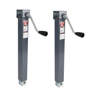 Bulldog 5K Square Trailer Jack Pair with Sidewind Handle and 15 Inch Lift