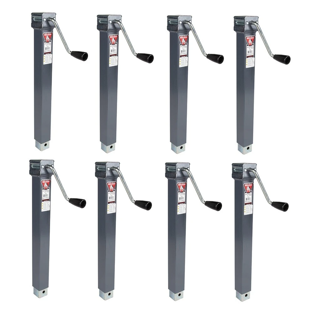 Bulldog 8-Pack 5K Square Trailer Jacks with 15 Inch Lift and Sidewind Handle