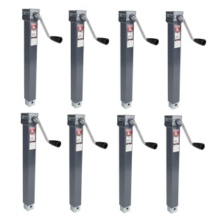 Bulldog 8-Pack 5K Square Trailer Jacks with 15 Inch Lift and Sidewind Handle
