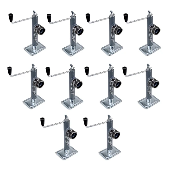 Bulldog 7,000 lb Round Pipe Mount Swivel Trailer Jack 10 Inch Topwind Bundle of 10