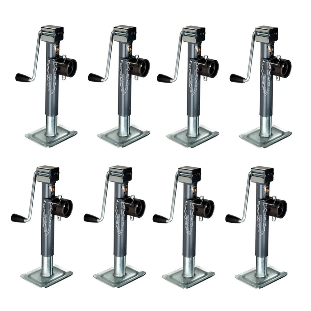 Bulldog 7K round swivel pipe mount sidewind trailer jack 10 inch lift set of 8