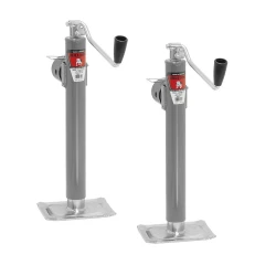 Bulldog 2x 7K Round Pipe Mount Swivel Trailer Jack w/ 15" Lift Topwind and Pull Pin