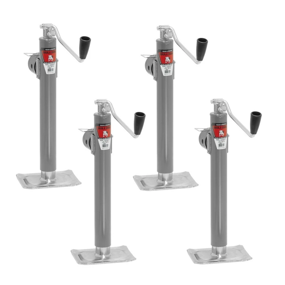 Bulldog 7K round pipe-mount swivel trailer jack 4-pack topwind 15 inch lift