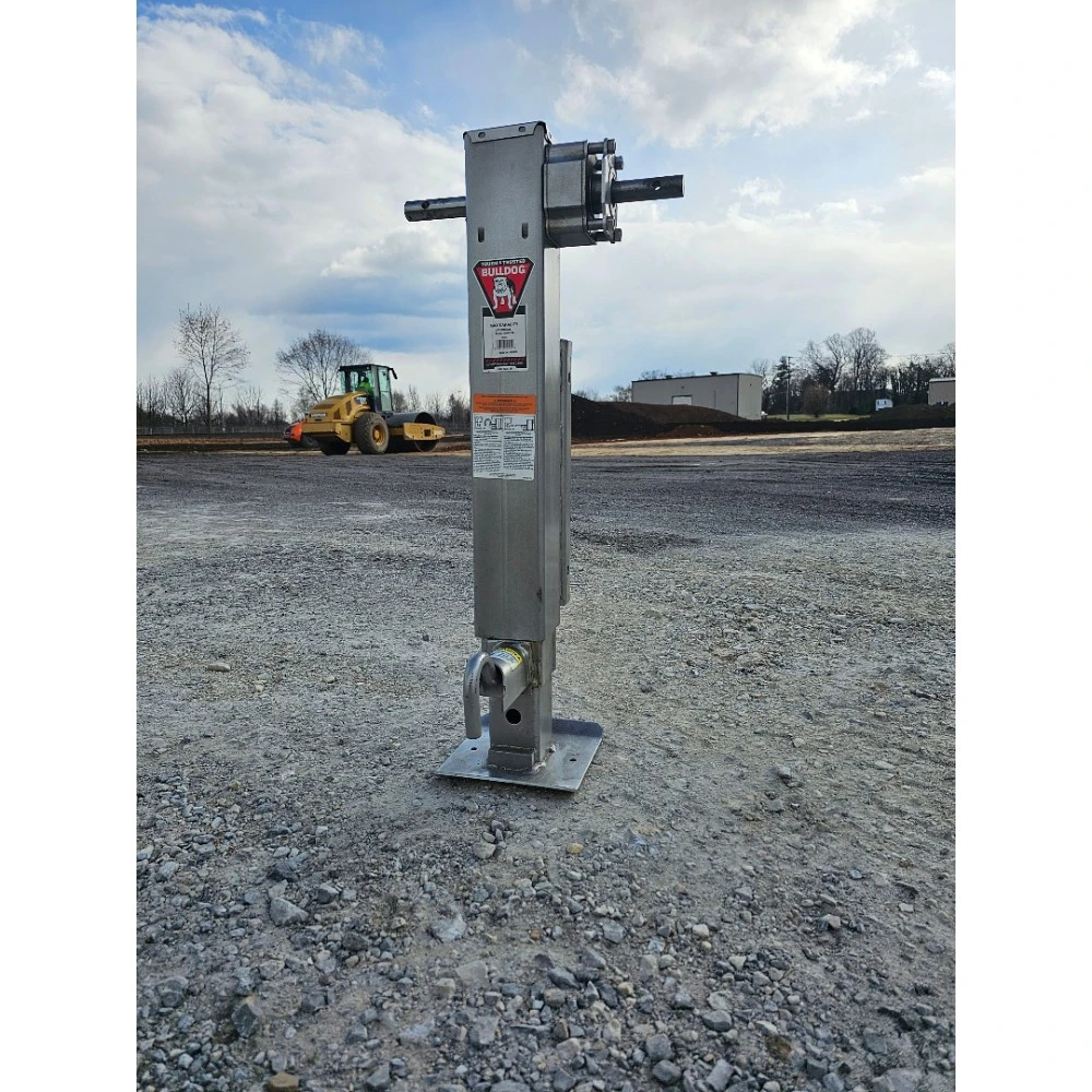 BULLDOG 2-Speed 12K Trailer Jack w/ Spring Return 13.5" Drop Leg + 12.5" Lift Travel Planetary Gearbox