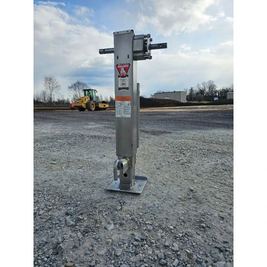 BULLDOG 2-Speed 12K Trailer Jack w/ Spring Return 13.5" Drop Leg + 12.5" Lift Travel Planetary Gearbox