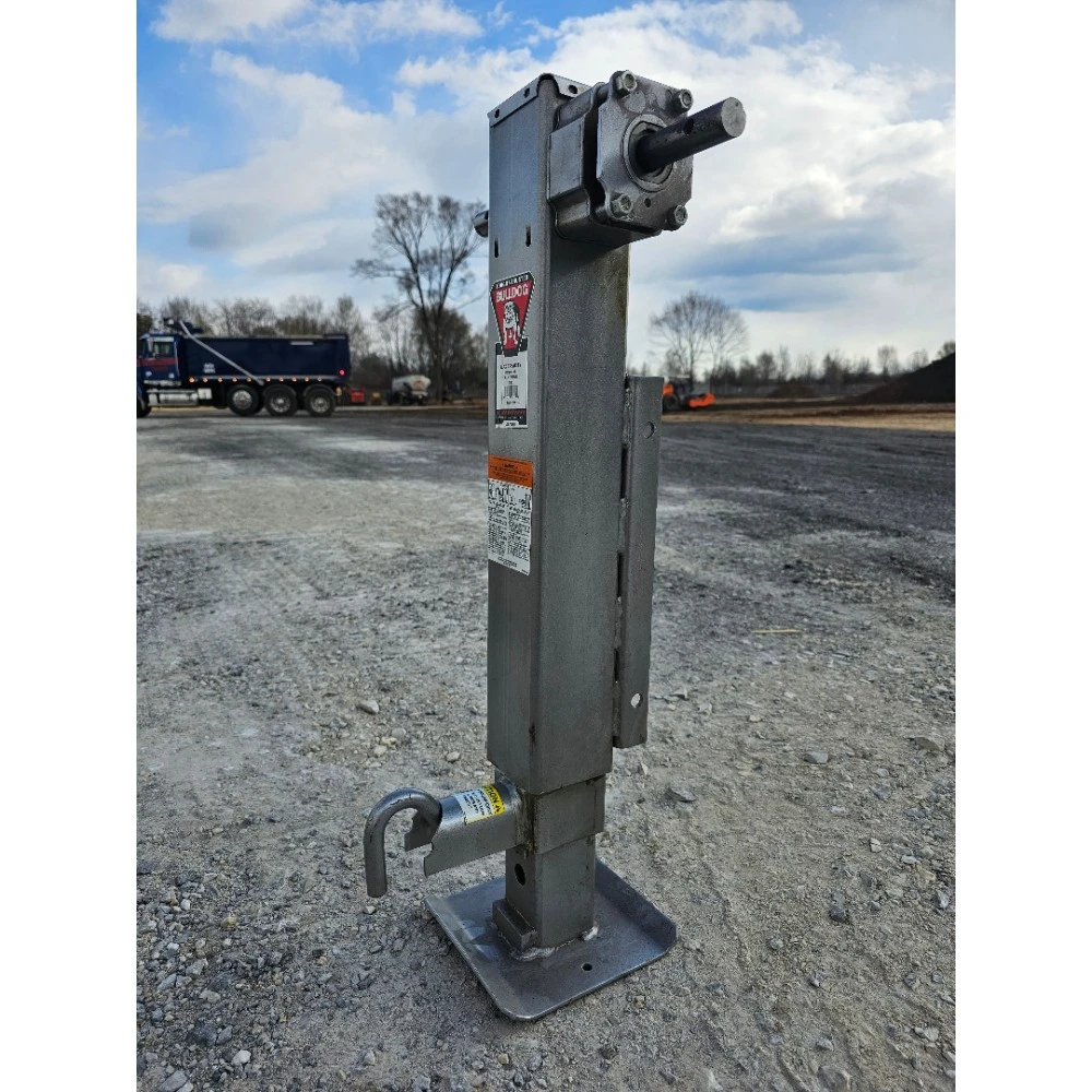 BULLDOG 2-Speed 12K Trailer Jack w/ Spring Return 13.5" Drop Leg + 12.5" Lift Travel Planetary Gearbox