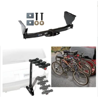Trailer Hitch w/ 4 Bike Rack For 99-04 Jeep Grand Cherokee Approved for Recreational & Offroad Use Carrier for Adult Woman or Child Bicycles Foldable