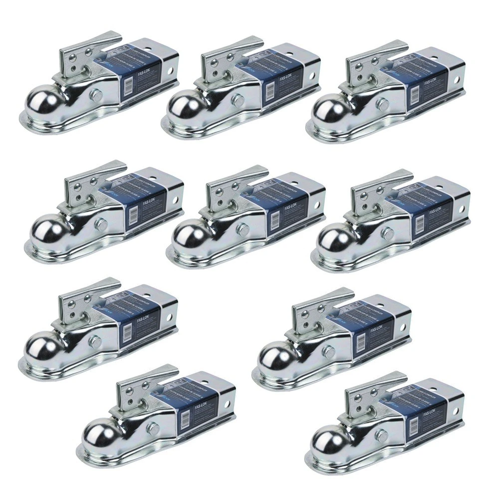Fulton 3.5K Fas-Lok Straight Trailer Coupler for 2" Ball and 3" Channel – 10 Pack