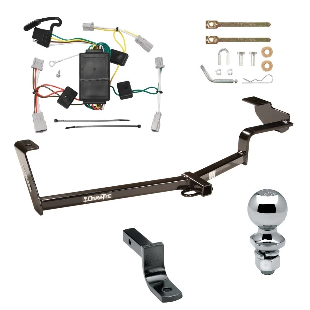 Trailer Tow Hitch For 06-15 Honda Civic Complete Package w/ Wiring Draw Bar and 2" Ball