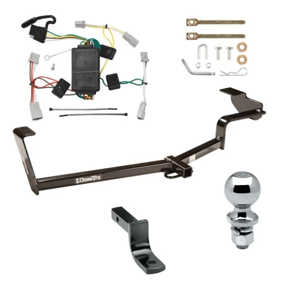 Trailer Tow Hitch For 06-15 Honda Civic Complete Package w/ Wiring Draw Bar and 2" Ball