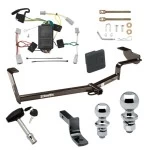 Trailer Tow Hitch For 06-15 Honda Civic 4 Dr. Sedan Except Hybrid and Si Deluxe Package Wiring 2" and 1-7/8" Ball and Lock