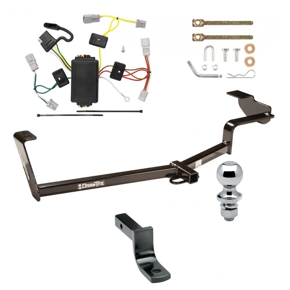Trailer Tow Hitch For 06-15 Honda Civic Coupe Complete Package w/ Wiring Draw Bar and 1-7/8" Ball