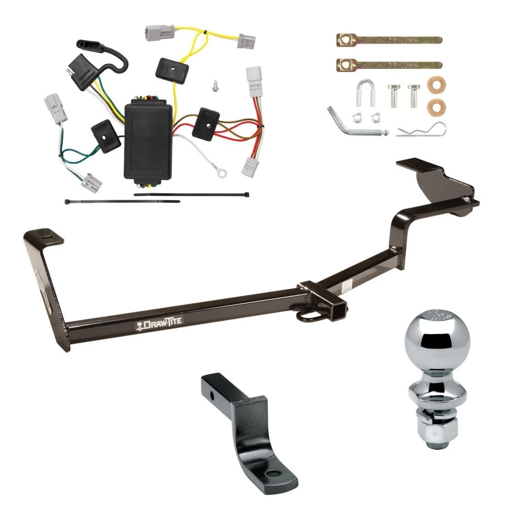 Trailer Tow Hitch For 06-15 Honda Civic Coupe Complete Package w/ Wiring Draw Bar and 2" Ball