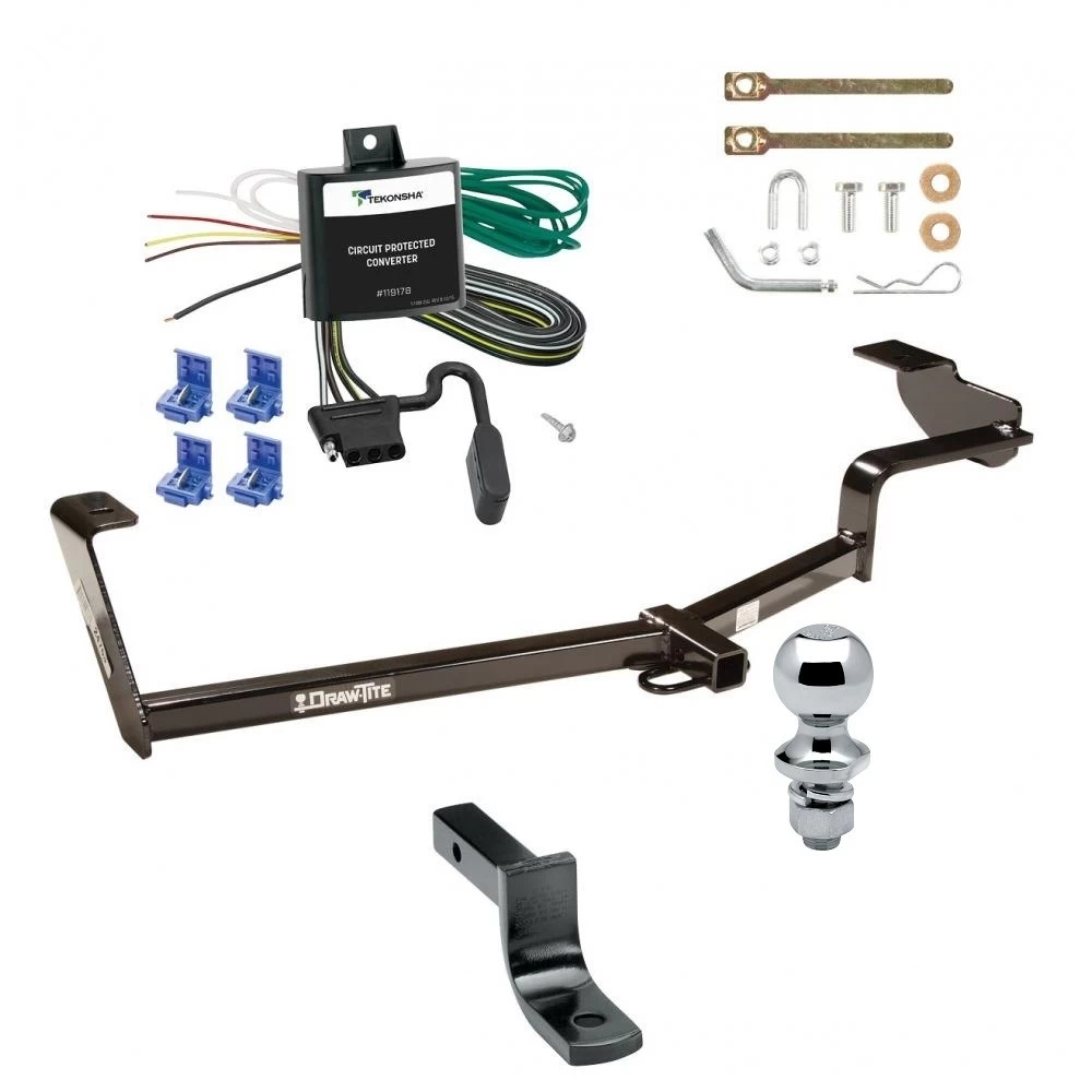 Trailer Tow Hitch For 06-11 Honda Civic Sedan Si & Hybrid Complete Package w/ Wiring Draw Bar and 1-7/8" Ball