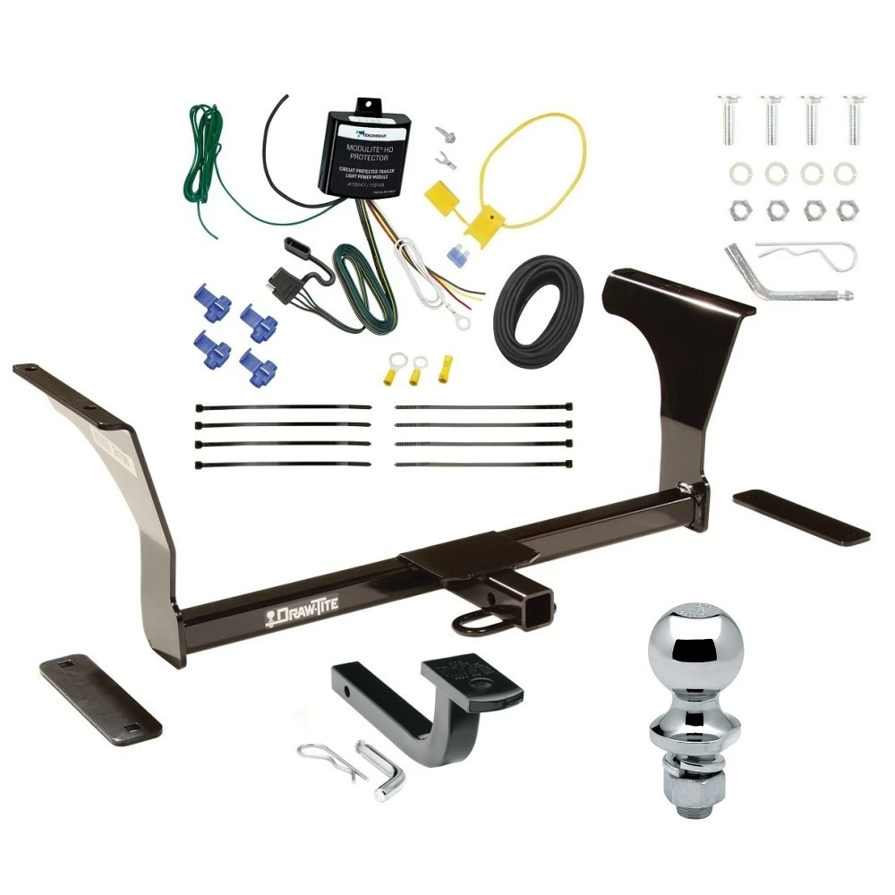 Trailer Tow Hitch For 16-23 Nissan Maxima All Models Trailer Complete Package w/ Wiring Draw Bar and 1-7/8" Ball