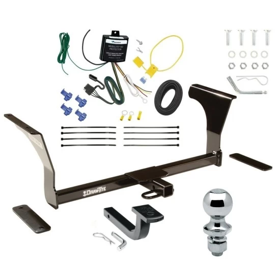 Trailer Tow Hitch For 16-23 Nissan Maxima All Models Trailer Complete Package w/ Wiring Draw Bar and 1-7/8" Ball