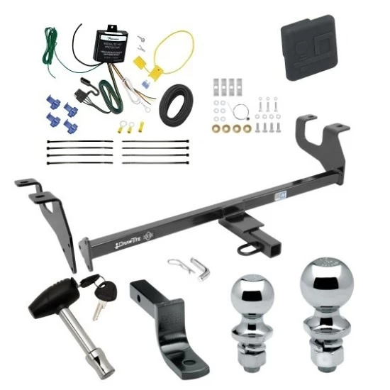 Trailer Tow Hitch For 15-17 Chrysler 200 All Models Deluxe Package Wiring 2" and 1-7/8" Ball and Lock