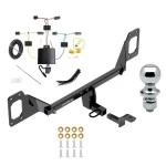 Trailer Tow Hitch For 21-23 Honda Civic Sedan Coupe Hatchback Complete Package w/ Wiring Draw Bar and 2" Ball