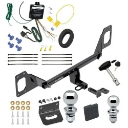 Ultimate Tow Package For 16-21 Honda Civic Coupe & Hatchback - exc center exhaust Trailer Hitch w/ Wiring Draw-Bar Dual 2" and 1-7/8" Ball Lock Bracket Cover 1-1/4" Receiver