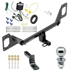 Trailer Tow Hitch For 16-21 Honda Civic Coupe & Hatchback - exc center exhaust Complete Package w/ Wiring Draw Bar and 2" Ball