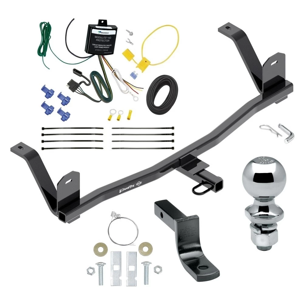 Trailer Tow Hitch For 17-21 Chevrolet Bolt EV All Models Complete Package w/ Wiring Draw Bar and 2" Ball
