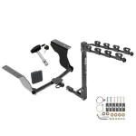 Trailer Tow Hitch w/ 4 Bike Rack For 12-23 Subaru Impreza Sedan Except WRX & STI tilt away adult or child arms fold down carrier w/ Lock and Cover