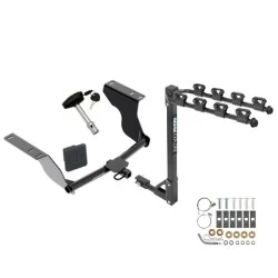 Trailer Tow Hitch w/ 4 Bike Rack For 12-24 Subaru Impreza 4 Dr. Sedan Except WRX and WRX Sti tilt away adult or child arms fold down carrier w/ Lock and Cover