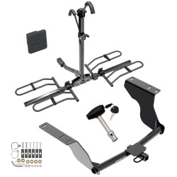 Trailer Tow Hitch For 12-24 Subaru Impreza 4 Dr. Sedan Except WRX and WRX Sti Platform Style 2 Bike Rack w/ Hitch Lock and Cover
