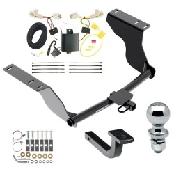 Trailer Tow Hitch For 17-24 Subaru Impreza 4 Dr. Sedan Except WRX and WRX Sti Complete Package w/ Wiring Draw Bar and 2" Ball