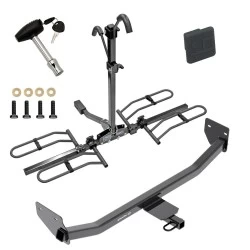 Trailer Tow Hitch For 17-22 Hyundai Ioniq Except Electric & Plug-in Hybrid Platform Style 2 Bike Rack w/ Hitch Lock and Cover