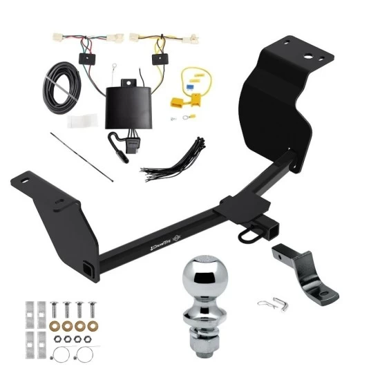 Trailer Tow Hitch For 20-24 Toyota Corolla Sedan Complete Package w/ Wiring Draw Bar and 1-7/8" Ball